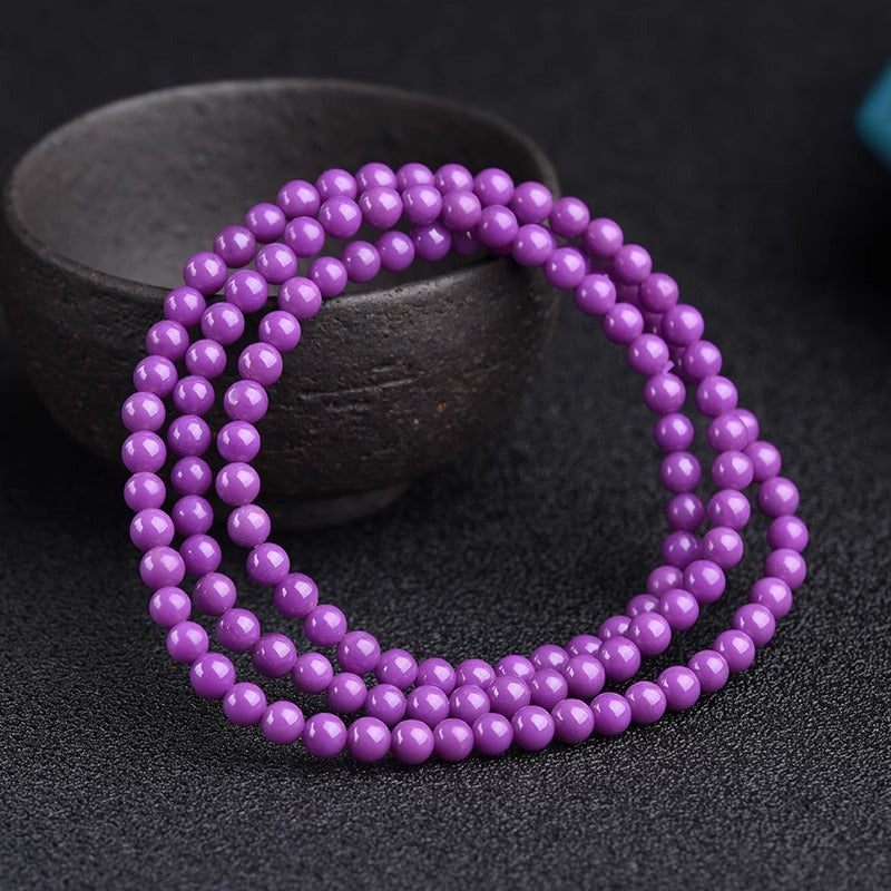 Purple Lepidolite bracelet-3loops