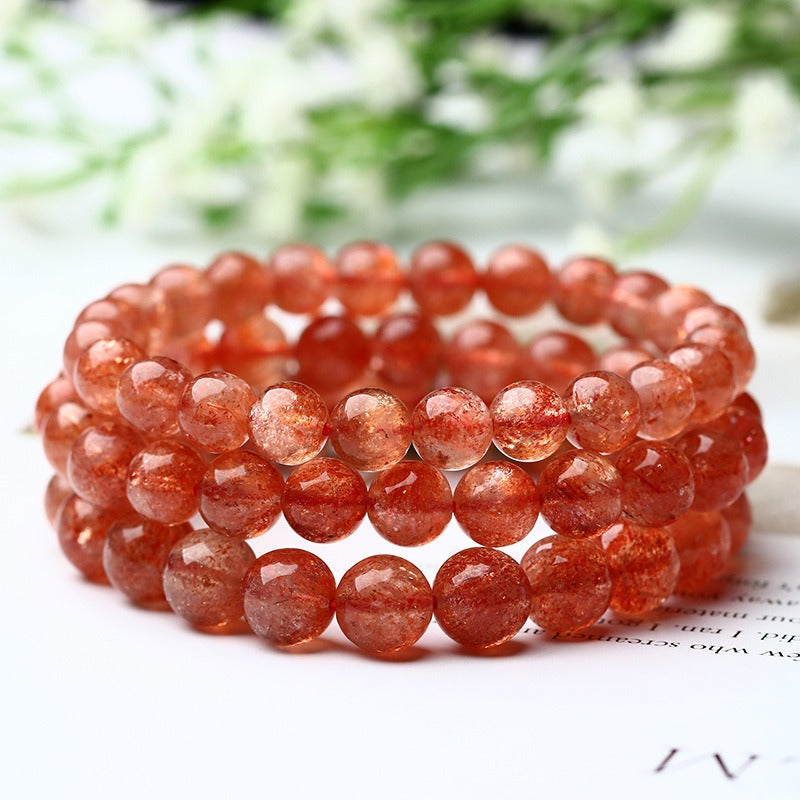 Strawberry crystal 3loops bracelet01