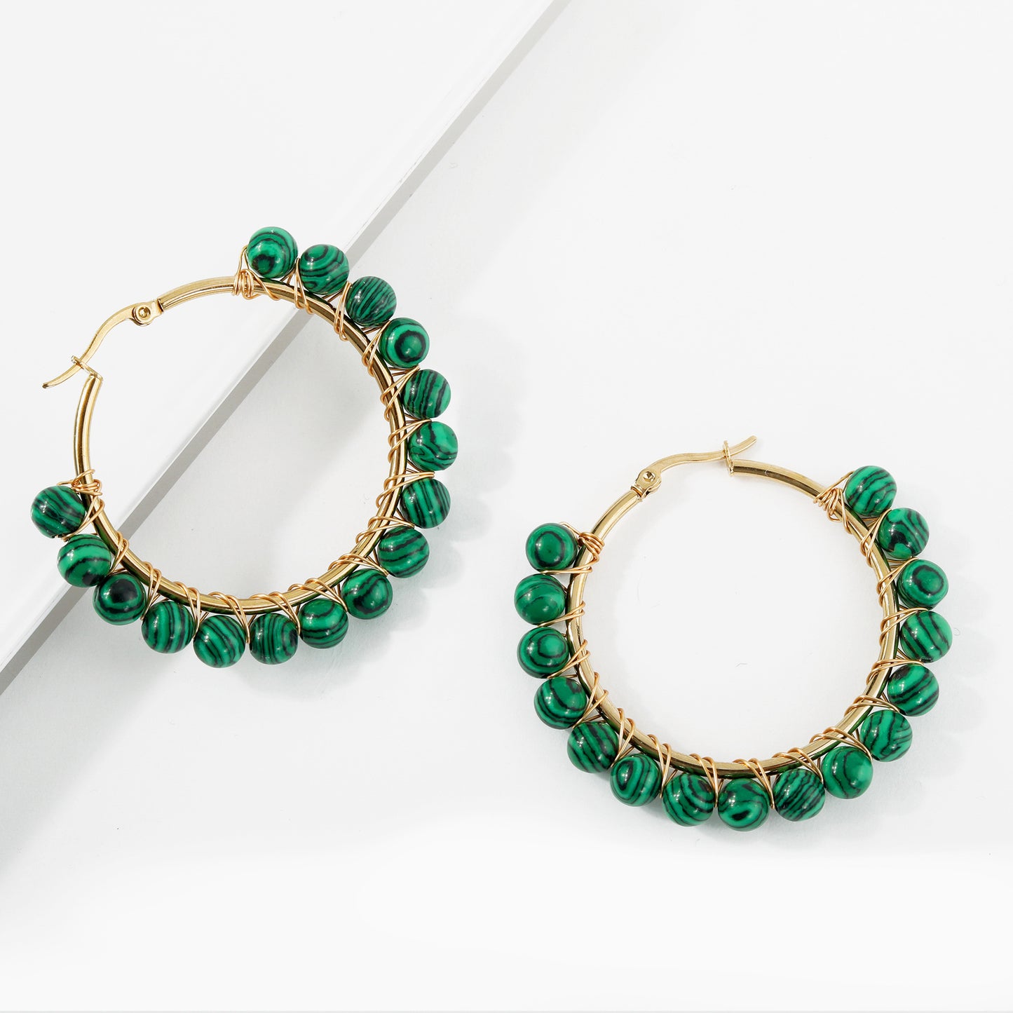 Malachite Loop Earring