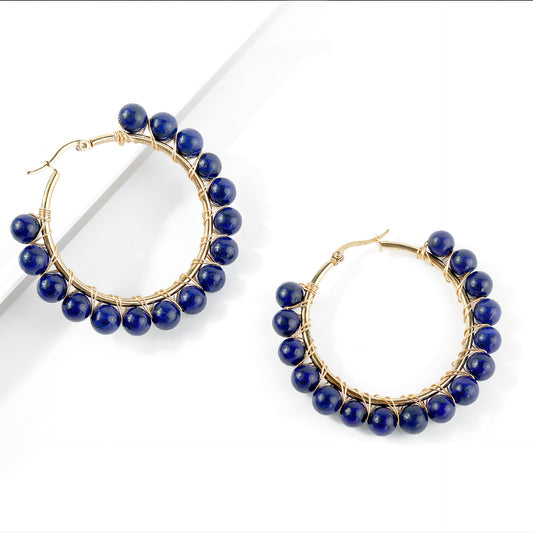 Lapis Lazuli loop Earring - KALUCK