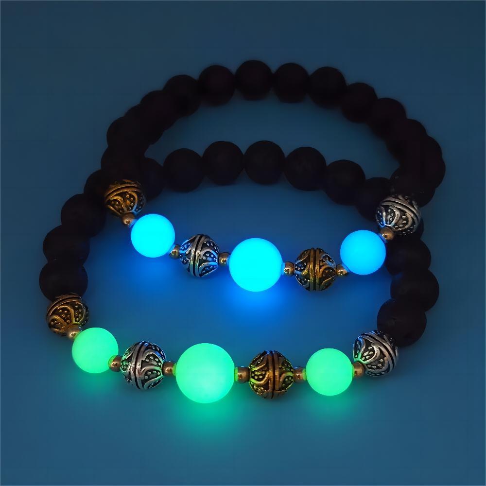 Volcanic stone luminous beaded bracelet - KALUCK