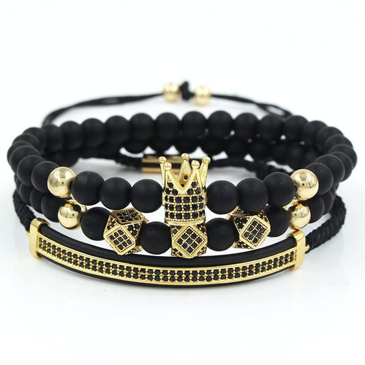 Black Gallstone Crown  Bracelet