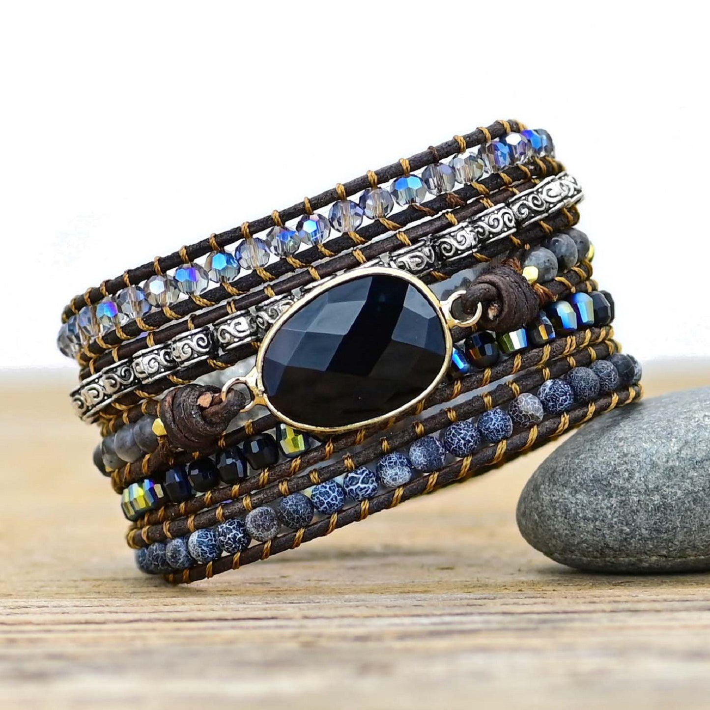 Black Agate Bohemian Bracelet - KALUCK